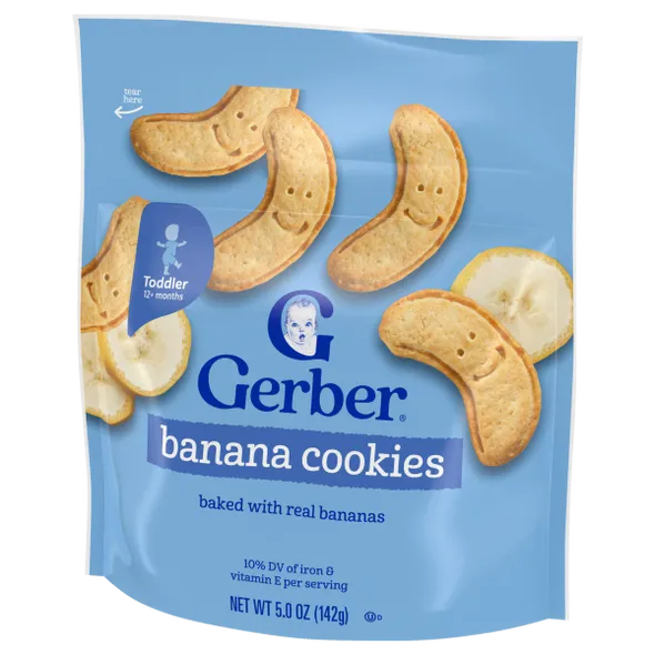 Gerber Banana Cookies Naturally Flavored Baby Snack – 12+ Months