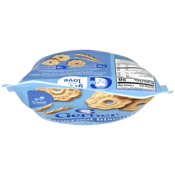 Gerber Arrowroot Cookies Baby Snack – 10+ Months, Crawler Snack