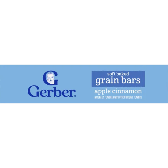 Gerber Soft Baked Grain Bars Apple Cinnamon Naturally Flavored Snack – Toddler