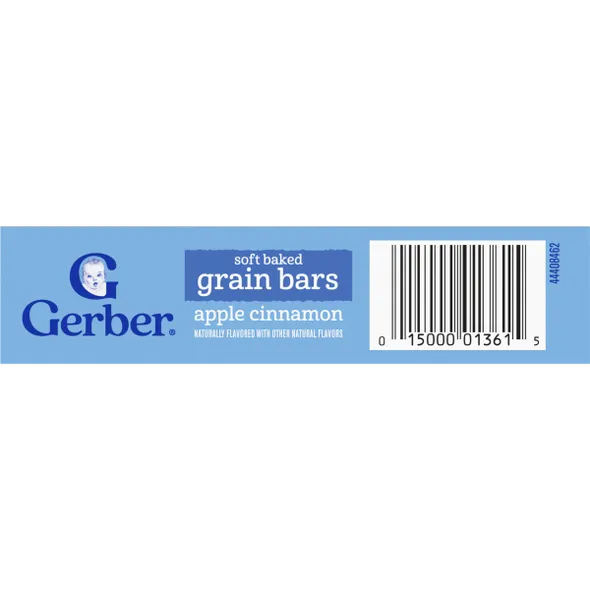 Gerber Soft Baked Grain Bars Apple Cinnamon Naturally Flavored Snack – Toddler
