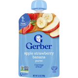 Gerber Apple Strawberry Banana Puree Baby Food Pouch – Stage 2, 3.5 oz (99g)