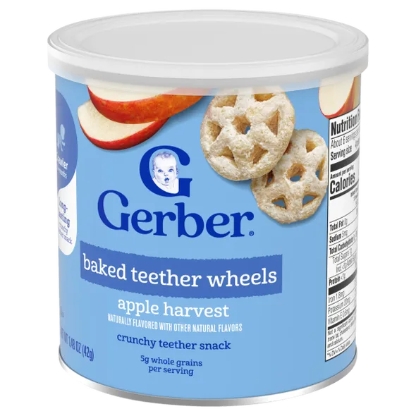 Gerber Teether Wheels Apple Harvest Naturally Flavored Baby Snack β Crawler Stage