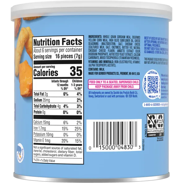 Gerber Lil’ Crunchies Mild Cheddar Naturally Flavored Baby Snack – 8+ Months