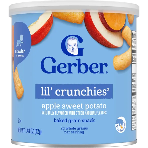 Gerber Lil’ Crunchies Apple Sweet Potato Naturally Flavored Baby Snack – 8+ Months