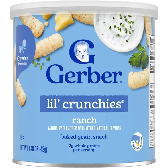 Gerber Lil’ Crunchies Ranch Naturally Flavored Baby Snack – 8+ Months