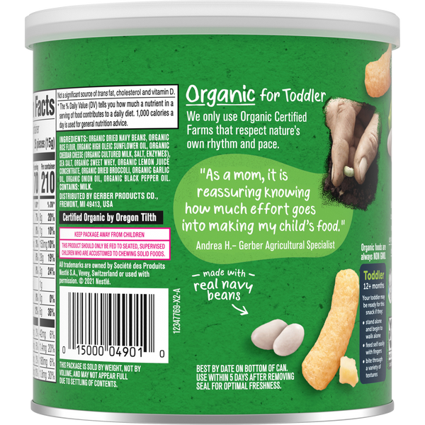 Gerber Organic Lil' Crunchies® White Cheddar Broccoli