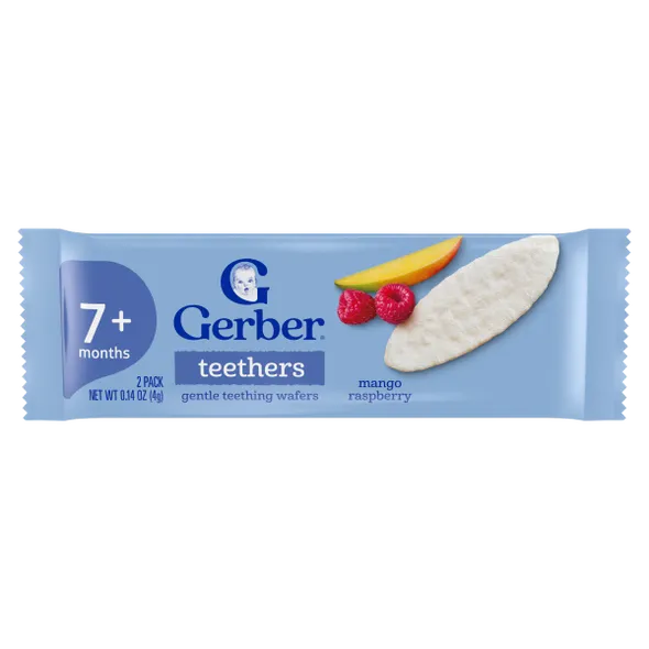 Gerber Mango Raspberry Teething Wafers Baby Snacks – Crawler Stage