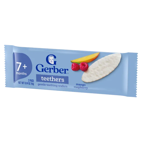 Gerber Mango Raspberry Teething Wafers Baby Snacks – Crawler Stage