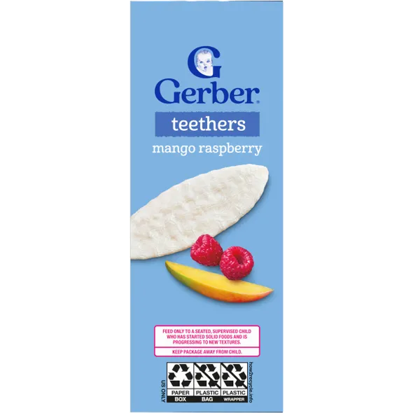Gerber Mango Raspberry Teething Wafers Baby Snacks – Crawler Stage