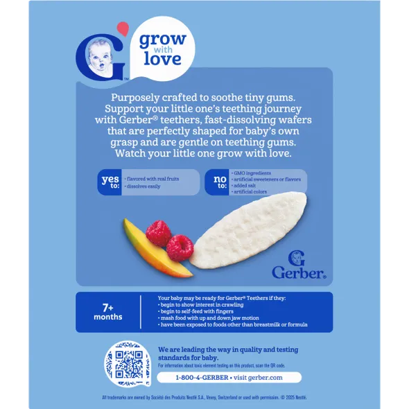 Gerber Mango Raspberry Teething Wafers Baby Snacks – Crawler Stage
