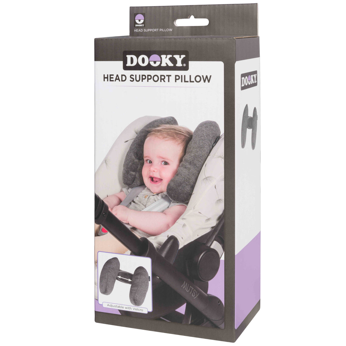 Dooky Head Support Pillow 26 × 31 × 7 cm Grey