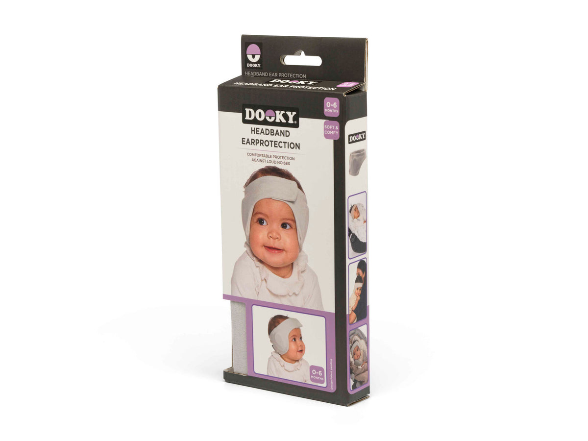 Dooky Headband Baby Ear Protection 0–6M Grey