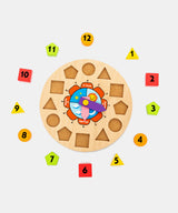 Hilife Clock O Puzzle Wooden Learning Toy 13 Pieces 3Y+ Multicolor