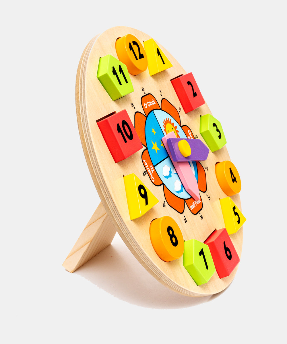 Hilife Clock O Puzzle Wooden Learning Toy 13 Pieces 3Y+ Multicolor