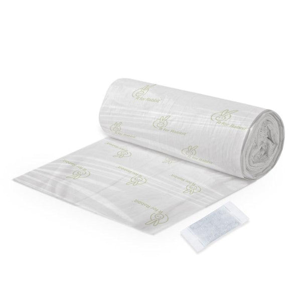 R For Rabbit Diapering (Bin) Biodegradable Trashbag With Carbon Filter-Pack Of 2 White