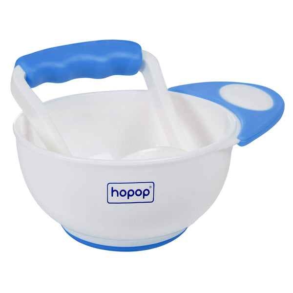 Hopop Food Mash and Serve Feeding Bowl Set - Blue