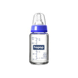 Hopop Premium Slim Neck Glass Feeding Bottle 120 ml 4 oz Blue
