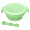 Hopop Silicone Bowl & Spoon with Suction Base & Snap-On Lid 6M+ Green