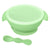 Hopop Silicone Bowl & Spoon with Suction Base Green 6M+