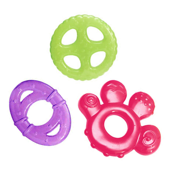 Hopop Multi-Textured, Water-Filled Cooling Teether – Pack of 3 - Assorted