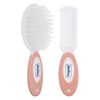 Hopop Baby Soft Bristle Hair Brush & Rounded Teeth Comb Set Peach 0M+