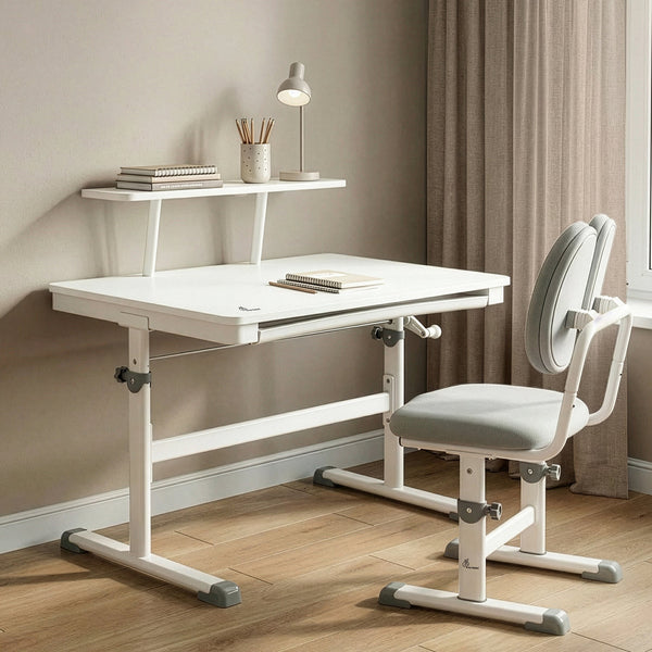 R For Rabbit Kiddie Grow Edge Kids Study Table & Chair Set 3-15 Years, Adjustable Height, Storage Drawer & Bookshelf