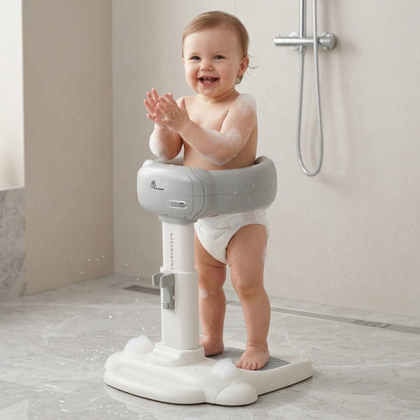 R for Rabbit Fun Time Aqua Hug 9–36M Up to 20kg Baby Bath Stand – Metallic Grey