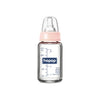 Hopop Premium Slim Neck Glass Feeding Bottle 125 ml Pink