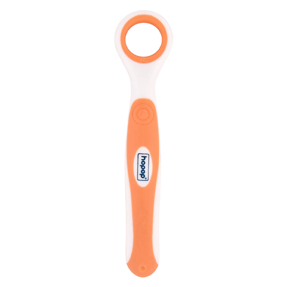 Hopop Soft & Gentle Rounded Edges Tongue Cleaner Pack of 1 Orange