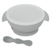Hopop Silicone Bowl & Spoon with Suction Base & Snap-On Lid Grey