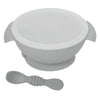 Hopop Silicone Bowl & Spoon with Suction Base Grey 6M+