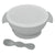 Hopop Silicone Bowl & Spoon with Suction Base Grey 6M+