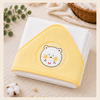 Babiano Teddy Bear Baby Hooded Towel – White & Lemon Yellow
