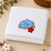 Babiano Sleeping Teddy Hooded Baby Towel – White