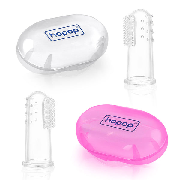 Hopop Baby Finger Toothbrush With Case Pink