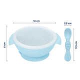 Hopop Silicone Bowl & Spoon with Suction Base Grey 6M+