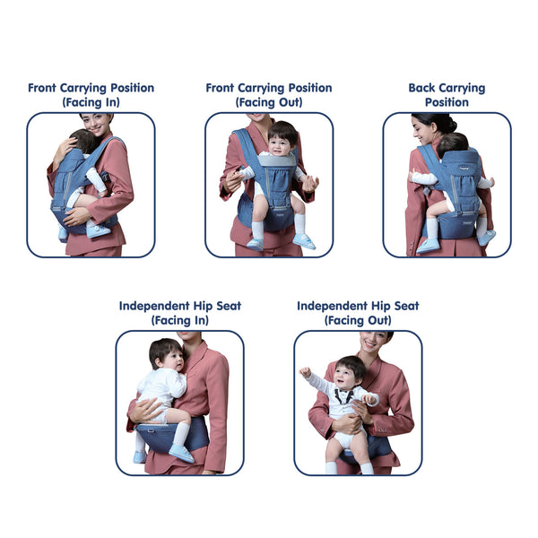 Hopop Elite 5 in 1 Hip Seat Baby Carrier - Blue