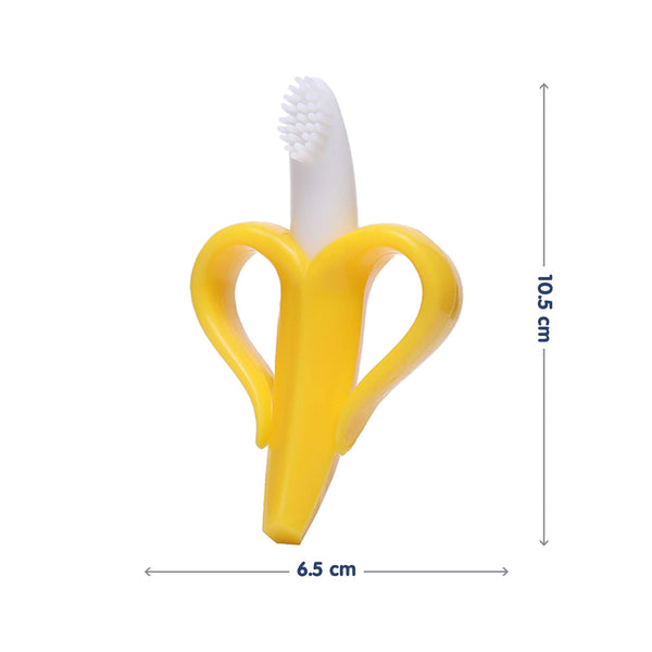 Hopop Easy-Grip Banana Silicone Baby Teether - 3 Months+ - Yellow