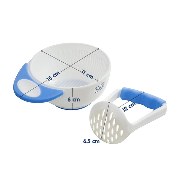 Hopop Food Mash and Serve Feeding Bowl Set - Blue