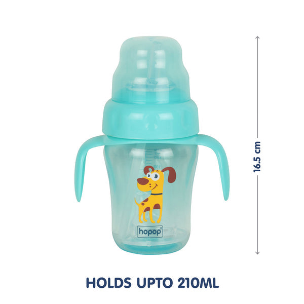 Hopop Spill-Proof Sipper Cup with Spout & Straw 210 ml Blue