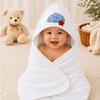 Babiano Sleeping Teddy Hooded Baby Towel – White