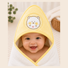 Babiano Teddy Bear Baby Hooded Towel – White & Lemon Yellow