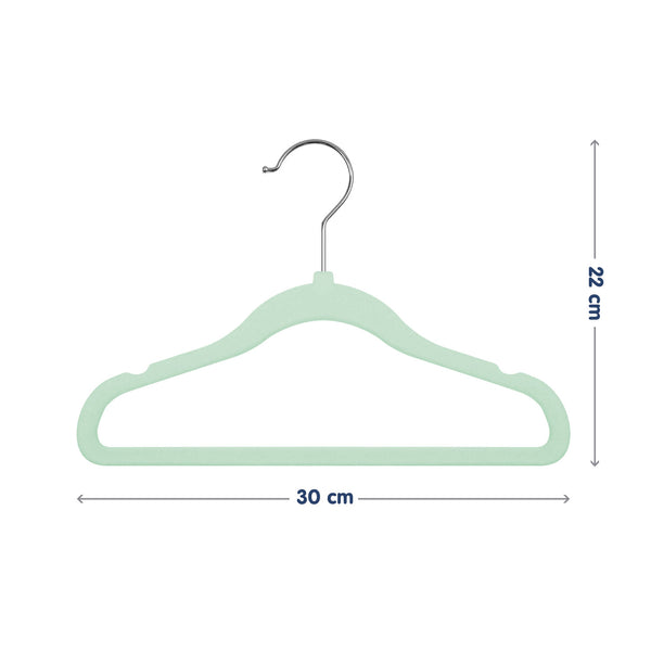 Hopop Non-Slip Velvet Baby Clothes Hangers -PACK OF 6 - GREEN