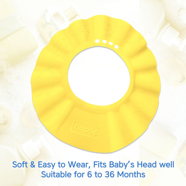 Hopop Bathing Shower Cap Baby Shampoo Hat Adjustable One Size – Yellow