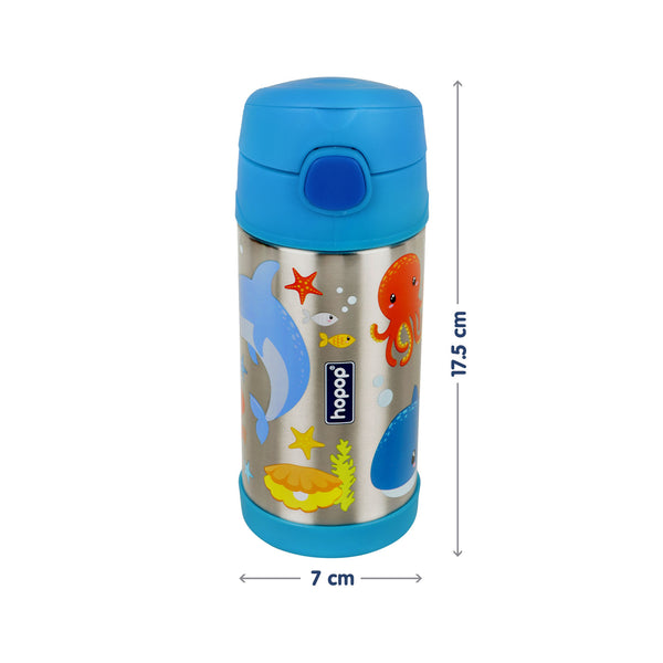 Hopop Insulated Stainless Steel Sipper With Straw-Sea Animal 300ML
