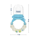 Hopop Baby Food & Fruit Nibbler with Rattle Handle Blue & White