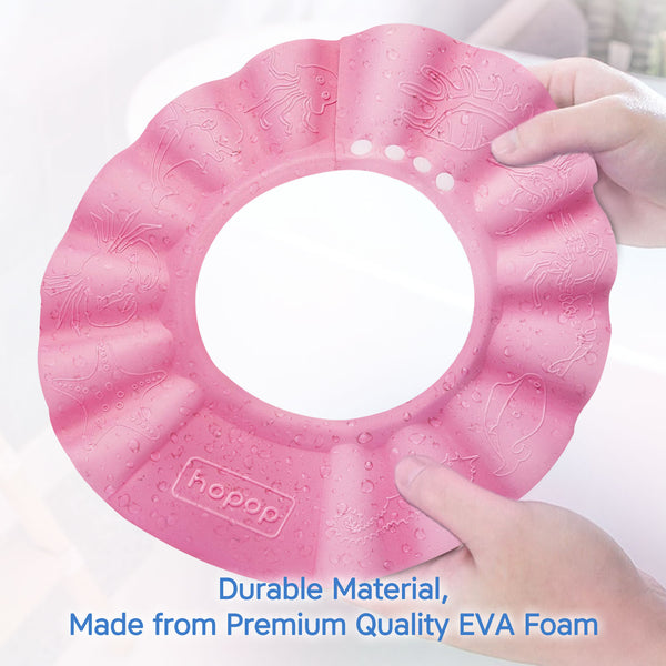 Hopop Bathing Shower Cap Shampoo Hat Adjustable Pink