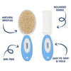 Hopop Natural Bristle Comb & Brush Set - Blue