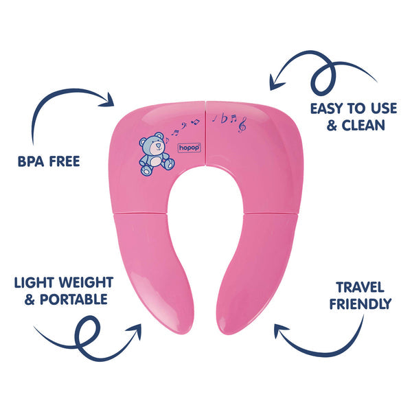 Hopop Foldable & Portable Travel Friendly Toilet Seat - Pink