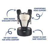 Hopop 5 in 1 Elegant Hip Seat Baby Carrier - Black